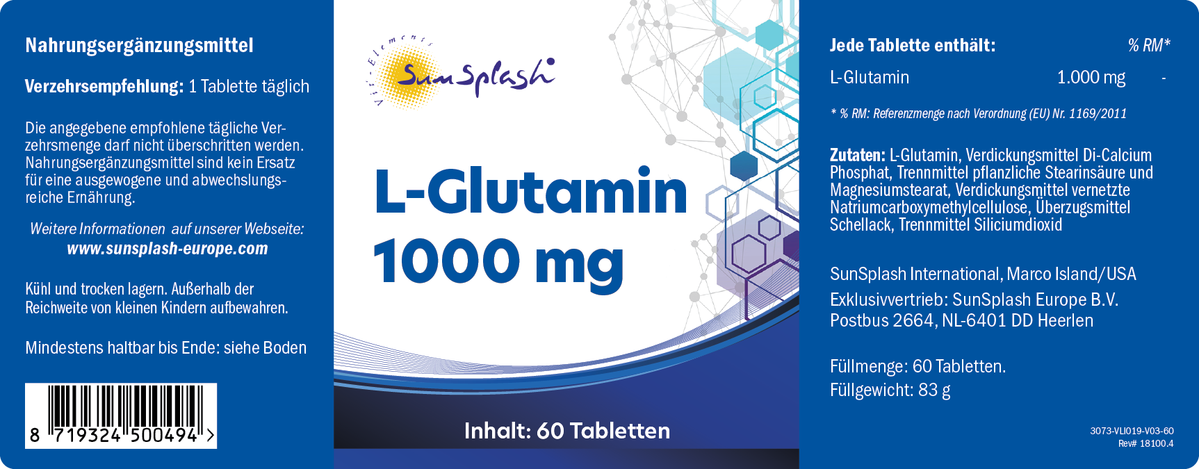 L-Glutammina 1.000 mg (60 tabl.)